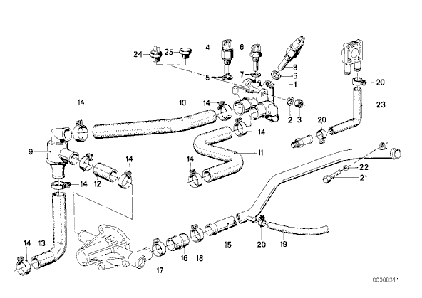 E30 bmw radiator layout #2