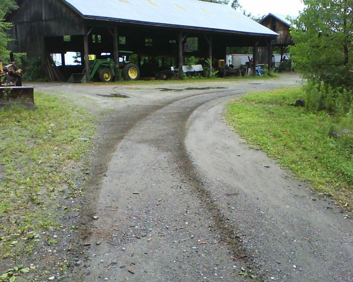 tire marks on dirt