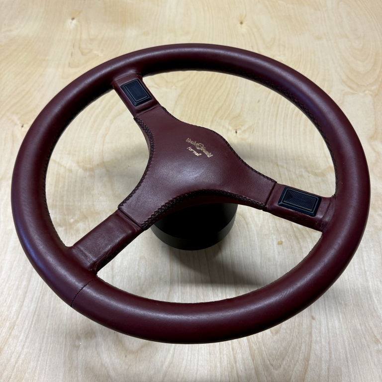 Vintage NOS Italvolanti Formel Red Leather Steering Wheel w/ E30