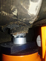 Seen here is the inner sleve of the original bushing that broke off inside the vehicle frame