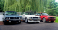 1983 528e, and 2 1990 325i's